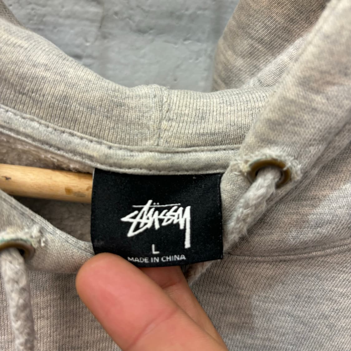 스투시 빅 로고 그레이 후드티 L 상품이미지6