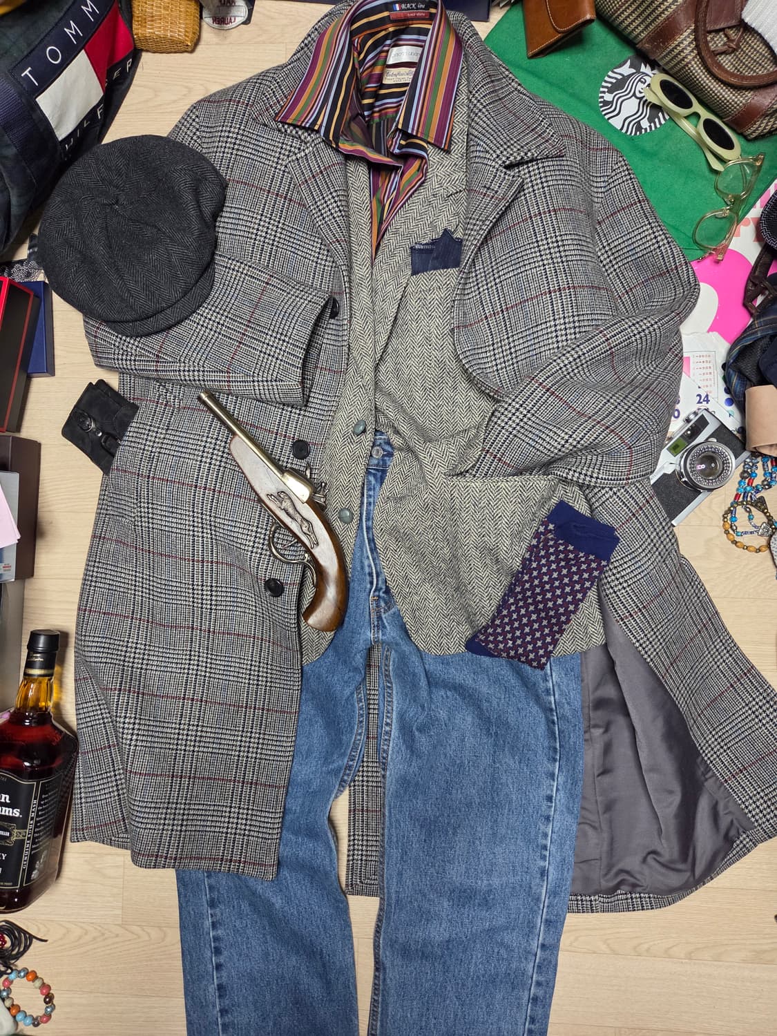 T.I FOR MAN 울 코트 체크 110 발마칸 싱글 체스터 xxl 상품이미지3