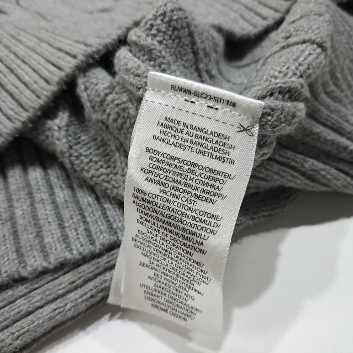 CL009 M 폴로 랄프로렌 케이블 니트 - 멜란지 그레이 상품이미지5