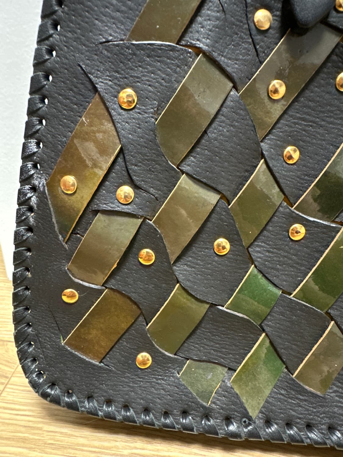 vintage leather weaving bag  상품이미지2