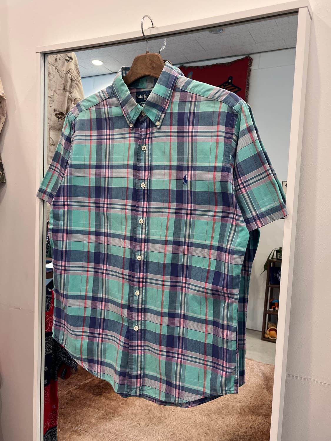 Polo RL 폴로 랄프로렌 CUSTOM FIT 마드라스 체크 반팔 셔츠 상품이미지1