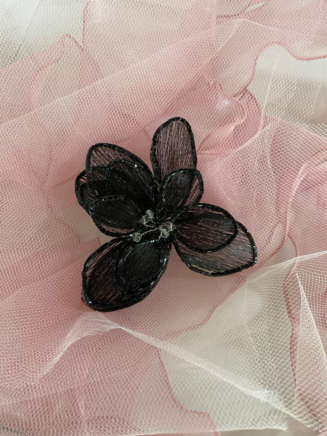 블랙 플라워 메쉬 브로치 상품이미지5