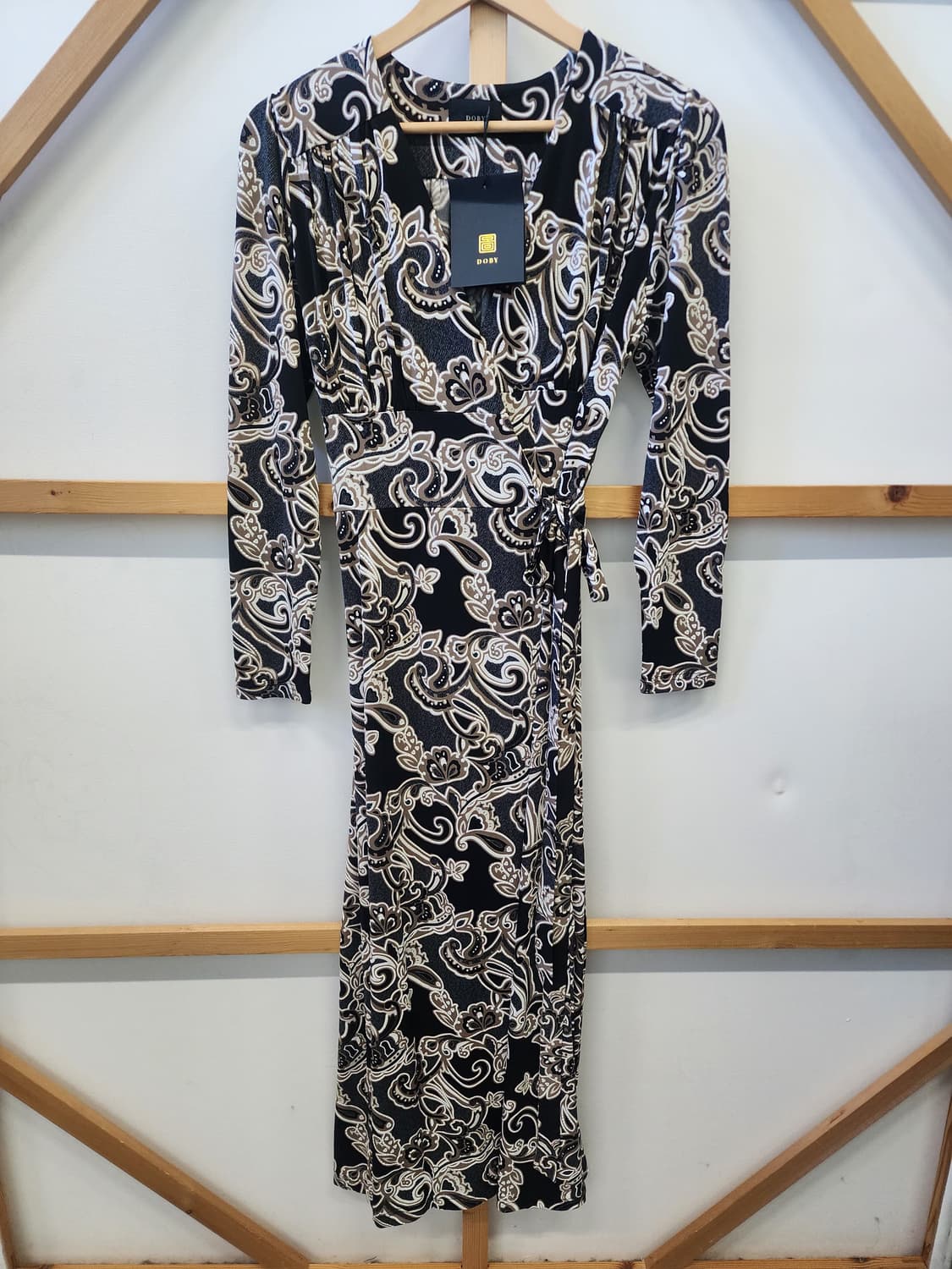 새상품 패턴 랩 롱 원피스 상품이미지1