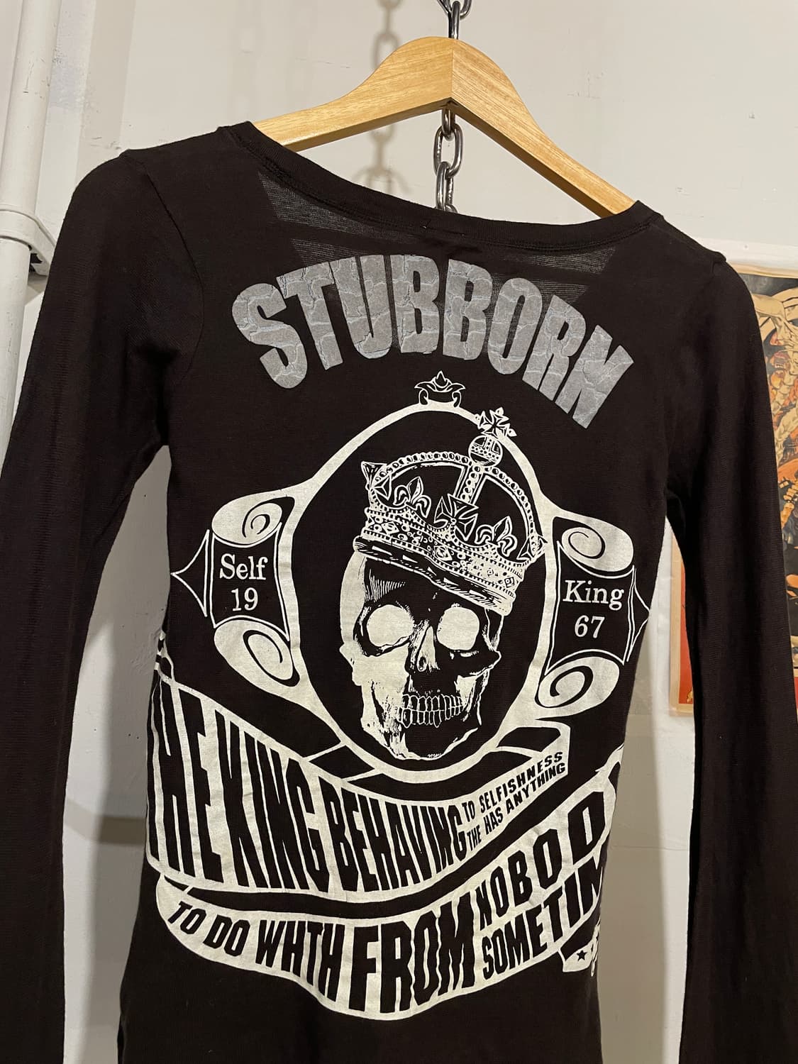 d.i.a 다이아 스컬 프린팅 브라운 롱슬리브 펑크 갸루 y2k 상품이미지8