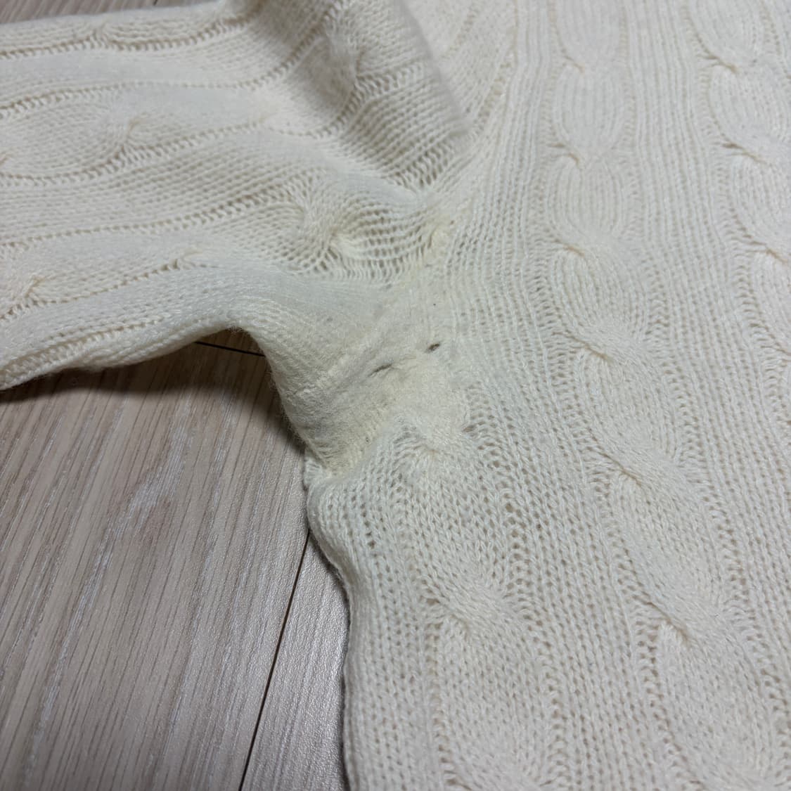 폴로 랄프로렌 캐시미어 아이보리 케이블 니트 상품이미지5