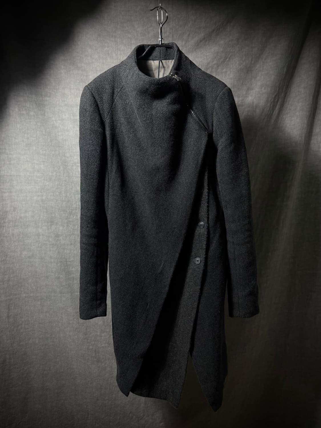 Masnada Asymmetric Zip Wool Coat 상품이미지2