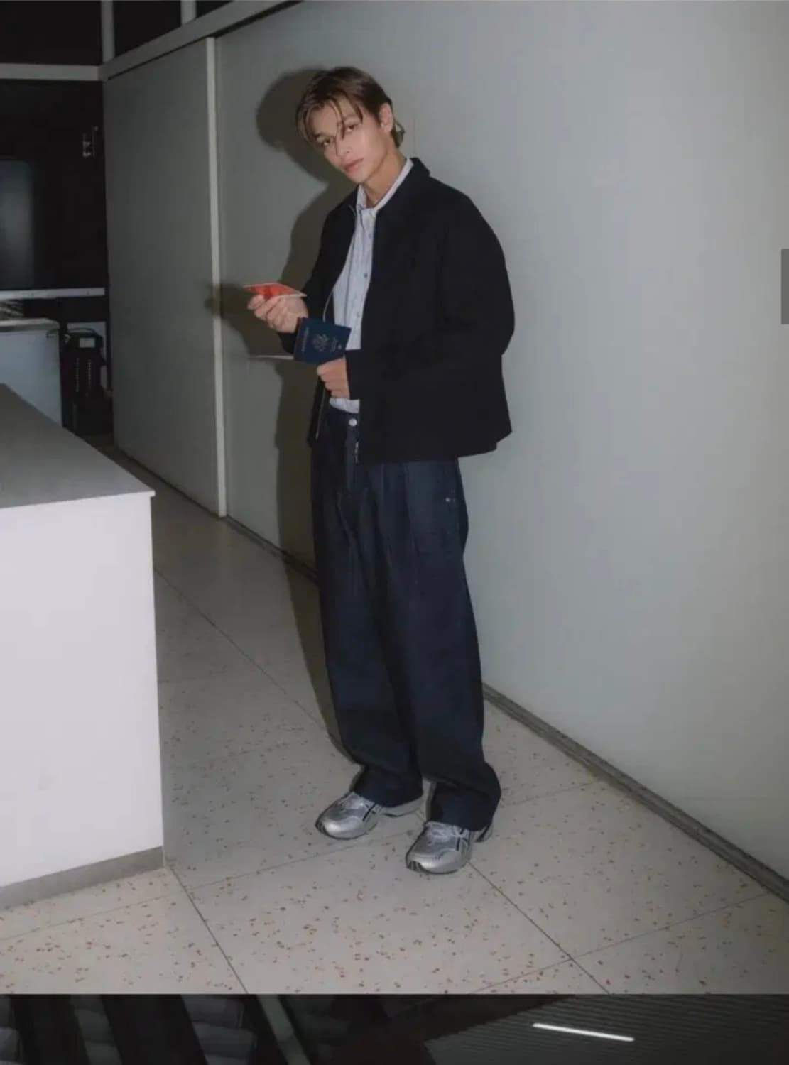 셔터 투턱 와이드 레그 데님팬츠 M (인디고) 상품이미지2