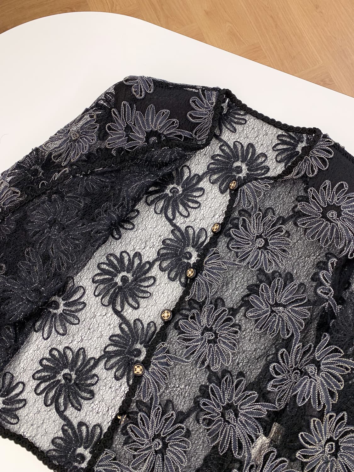 플로랄 패턴 시스루 시어 자켓 95  상품이미지8