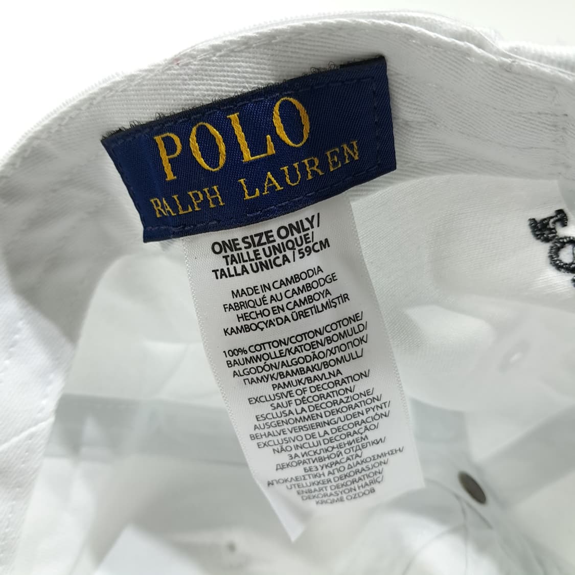 CL248 폴로 코튼 폴로베어자수 화이트 볼캡 모자 상품이미지8