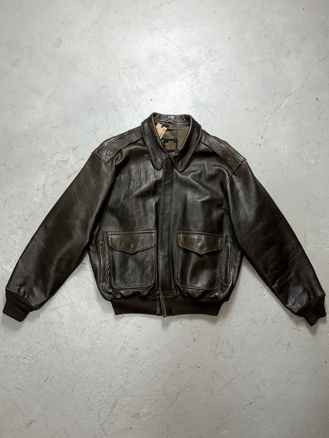 90's USA Made 빈티지 아비렉스 A2 레더 자켓 레더 봄버 상품이미지1