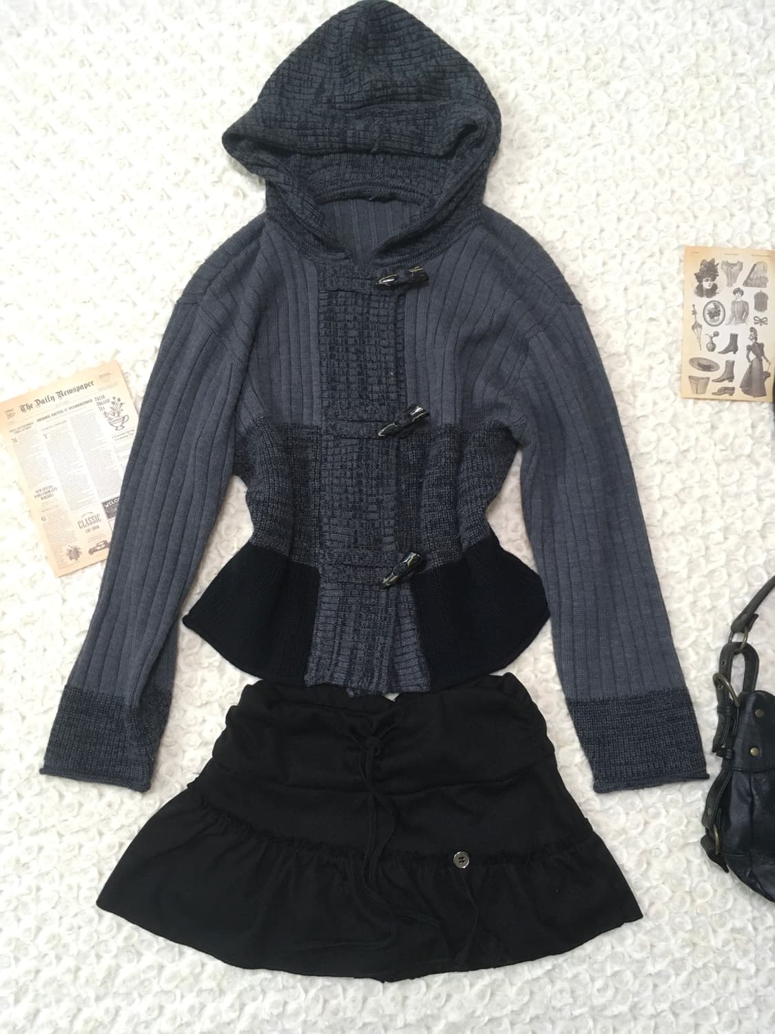 jpn vintage duffle knit hood cardigan 상품이미지1