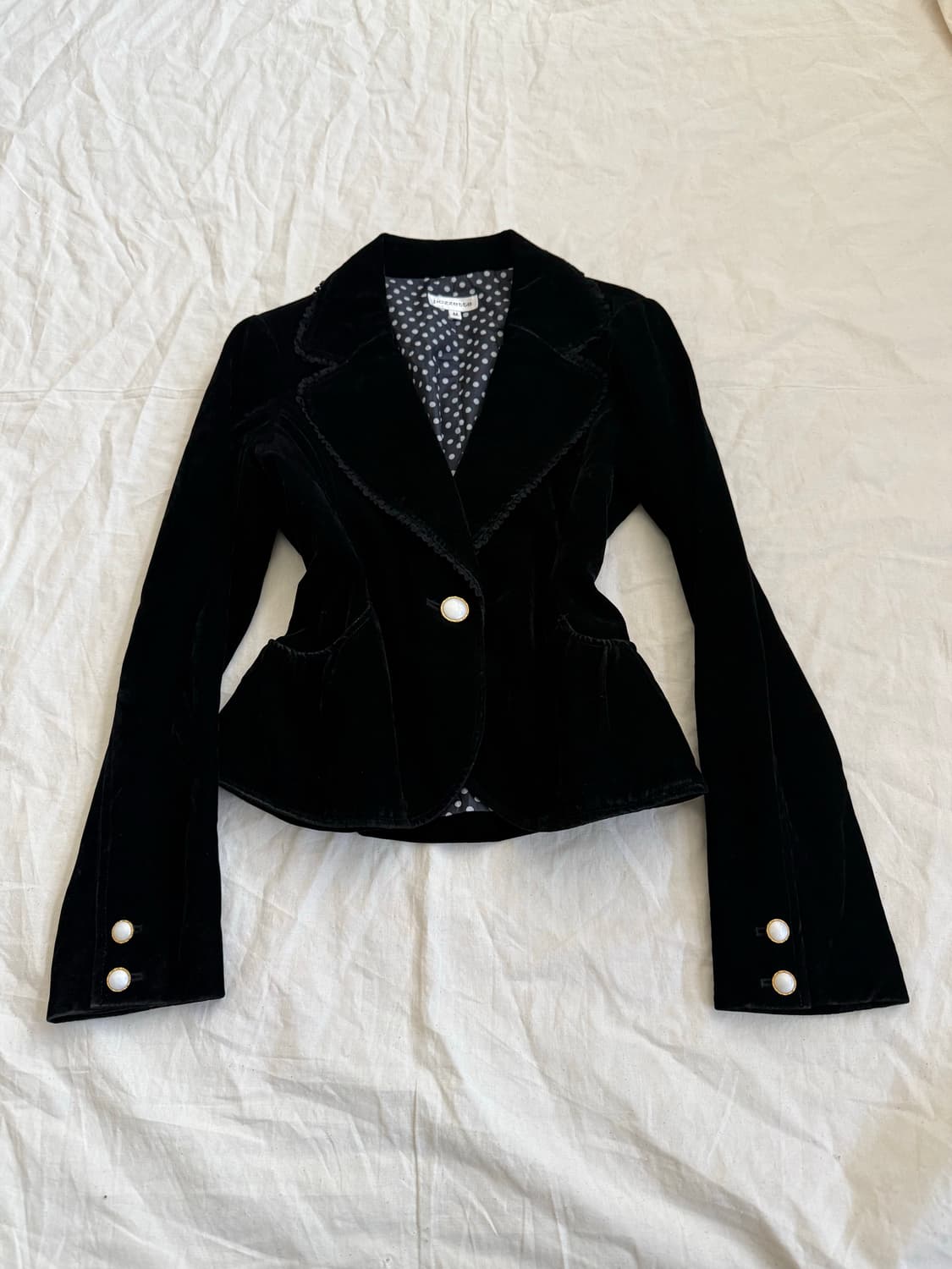 고스로리 공겜여주 벨벳 블랙 자켓 상품이미지1