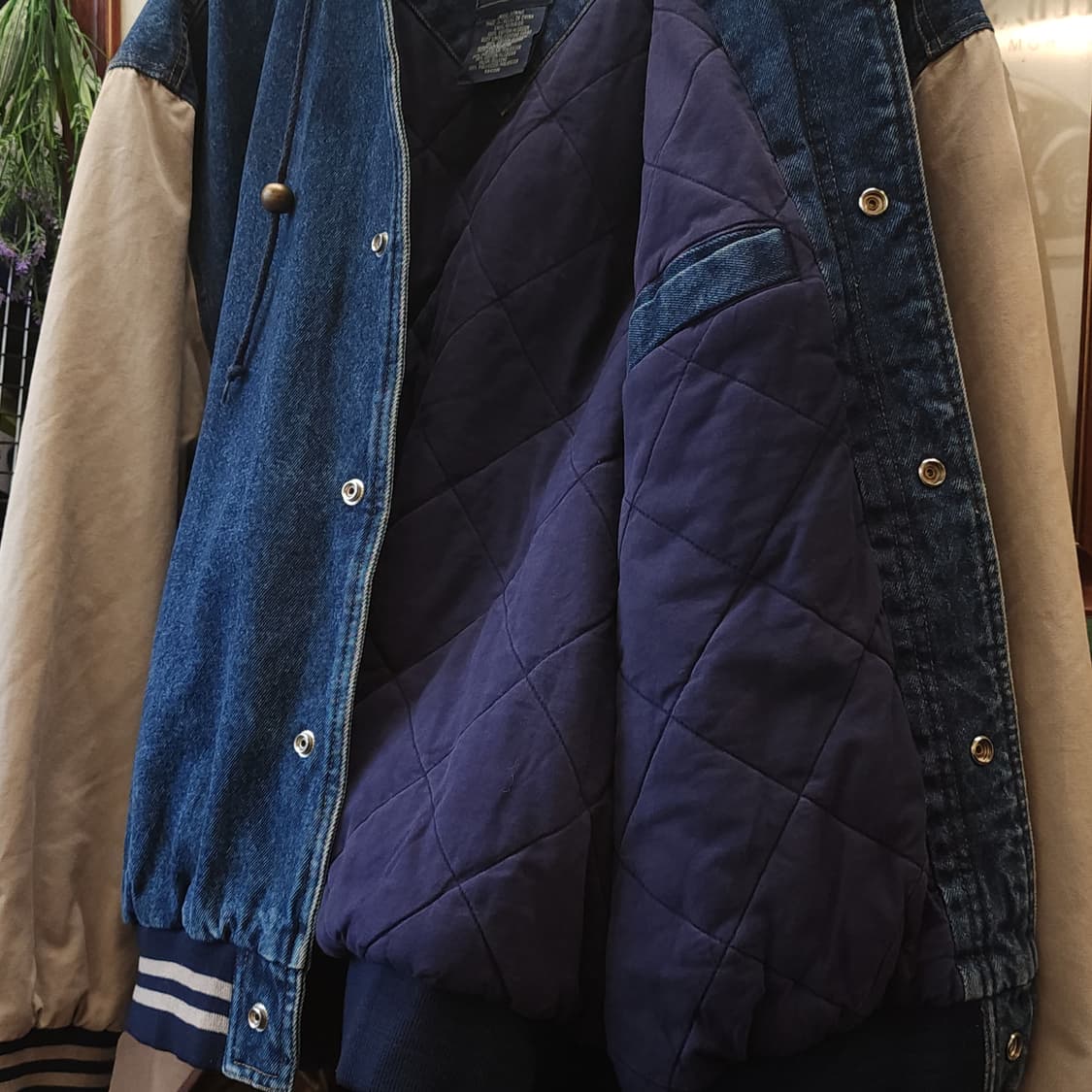 90s 빈티지 워크자켓 베이스볼 데님자켓 바시티 자켓 야구잠바 m 상품이미지8