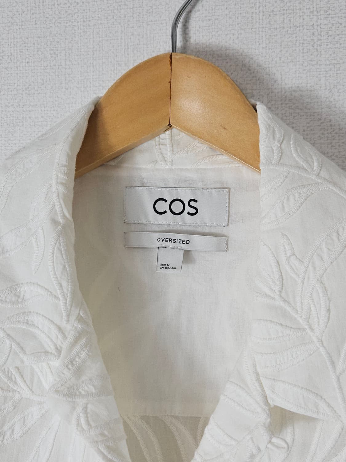 코스 COS 릴랙스드 브로더리 앙글레즈 반팔셔츠 M 오버핏 (거의새상품) 상품이미지4