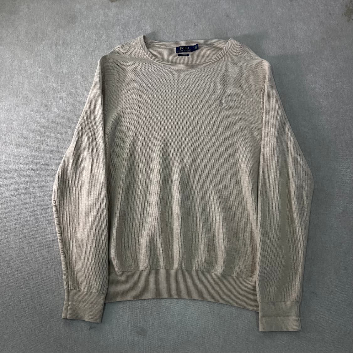 105 폴로랄프로렌 와플 코튼 베이지 니트 상품이미지1