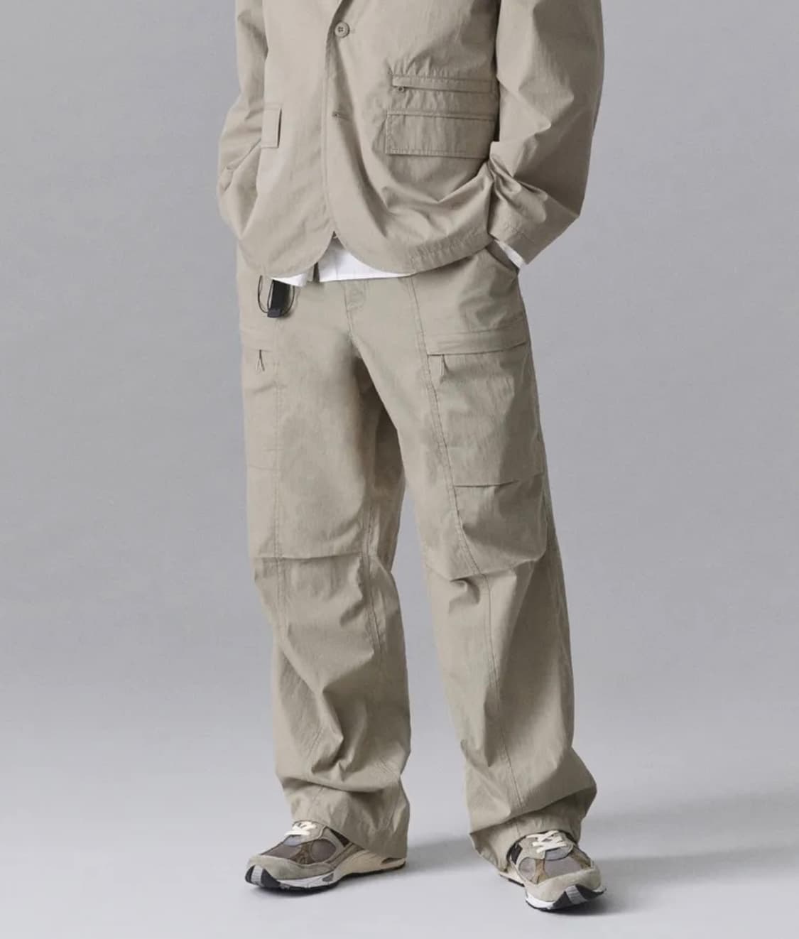 [28] 무탠다드 시티 레저 CN 벨티드 유틸리티 팬츠 그레이쉬 베이지 상품이미지2