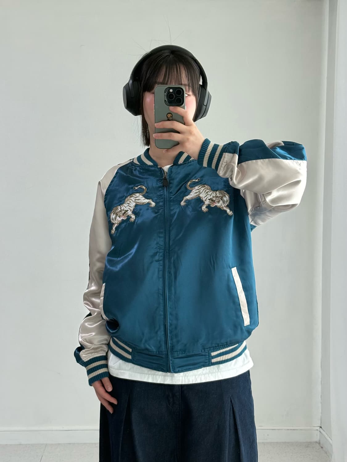 일본 빈티지 리버시블 스카쟌 상품이미지4