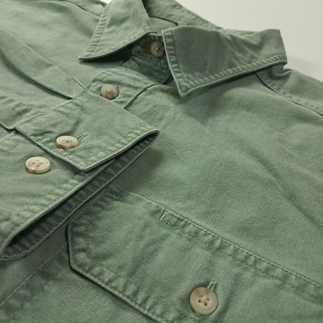 CK501 XL 엘엘빈 90s 워시드 세이지그린 워크 셔츠 남방 상품이미지4