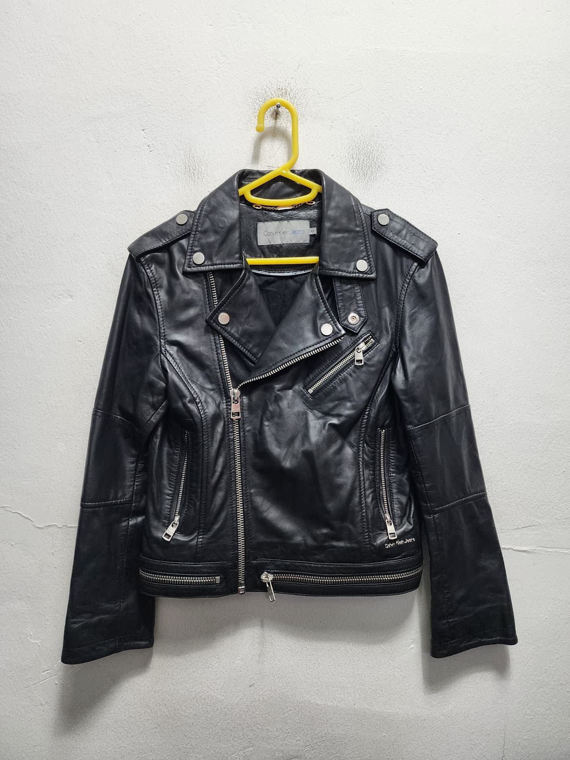 캘빈클라인 CK 스틸로고 리얼레더 라이더자켓 상품이미지1
