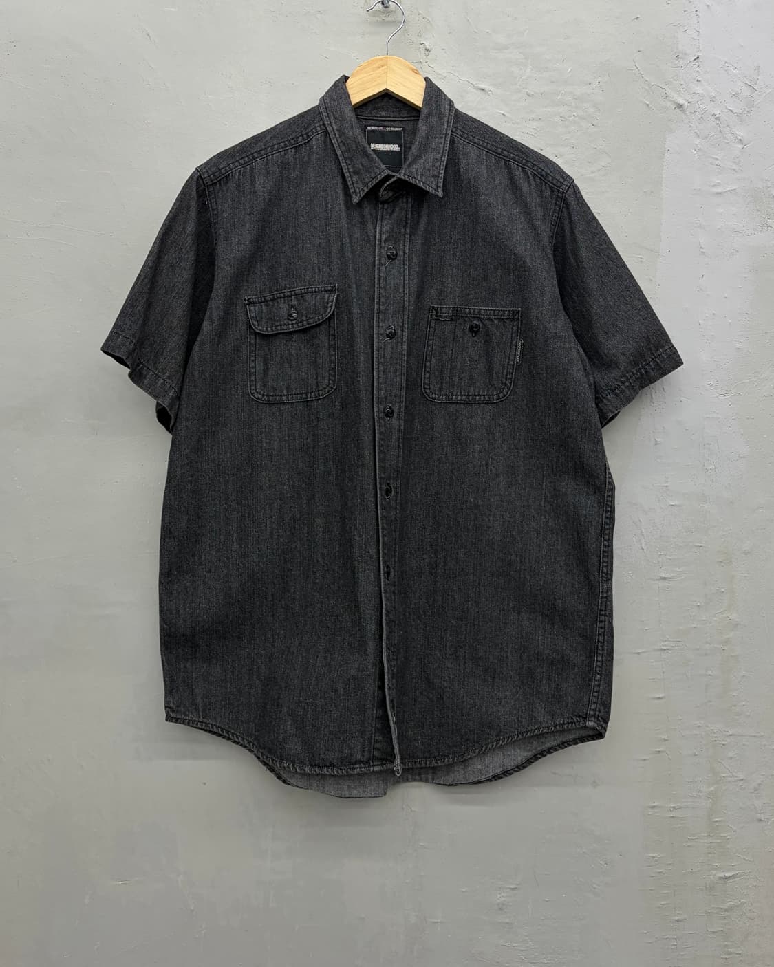  네이버후드 투포켓 블랙 데님 워크 셔츠 상품이미지1