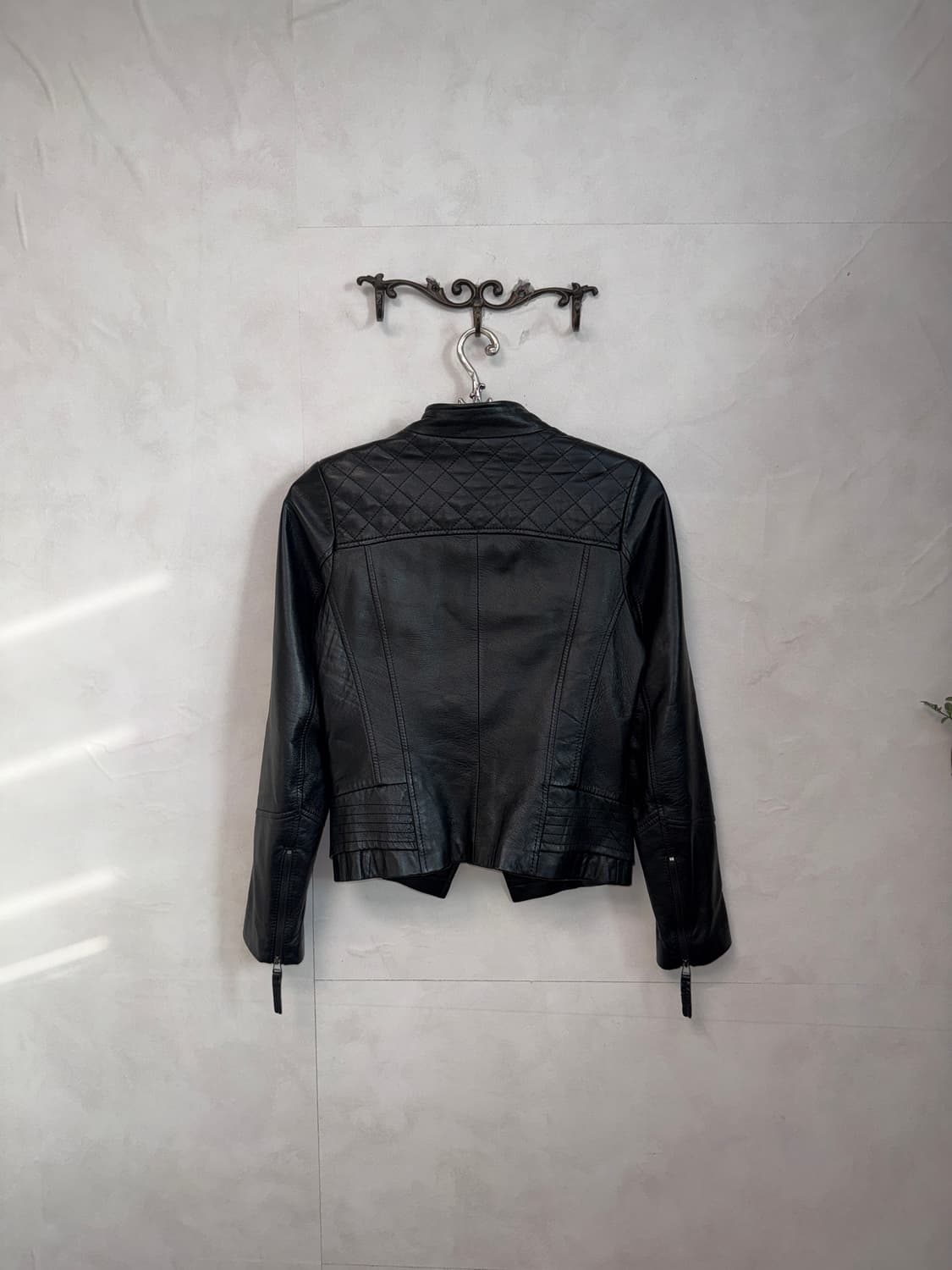 Black lamb skin zipper rider jacket  상품이미지3