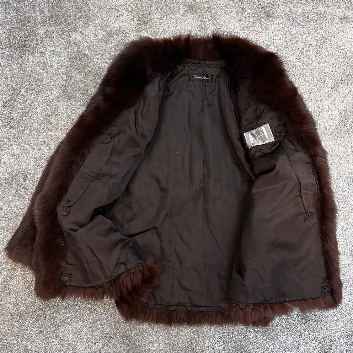 브라운 컬러믹스 사가폭스 퍼자켓L 상품이미지4