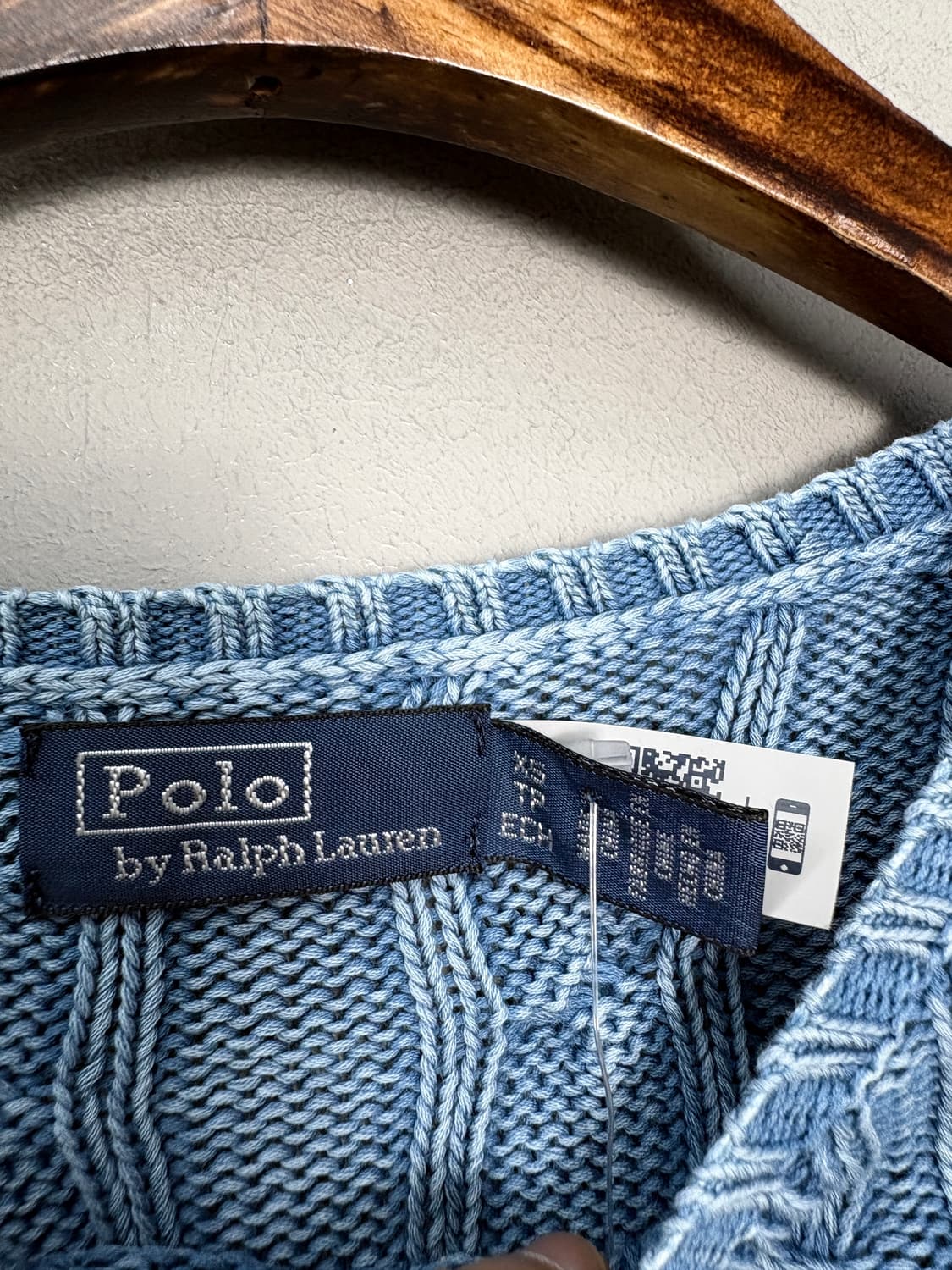폴로랄프로렌 화이트포니로고 신형라이트블루 케이블 니트 스웨터 A3803 상품이미지6
