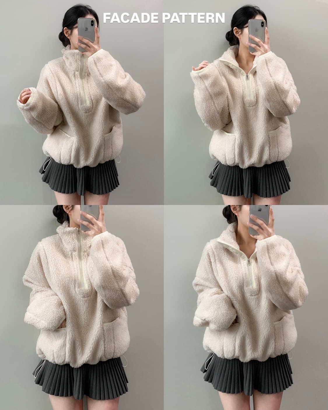 파사드 패턴 반집업 후리스 상품이미지1