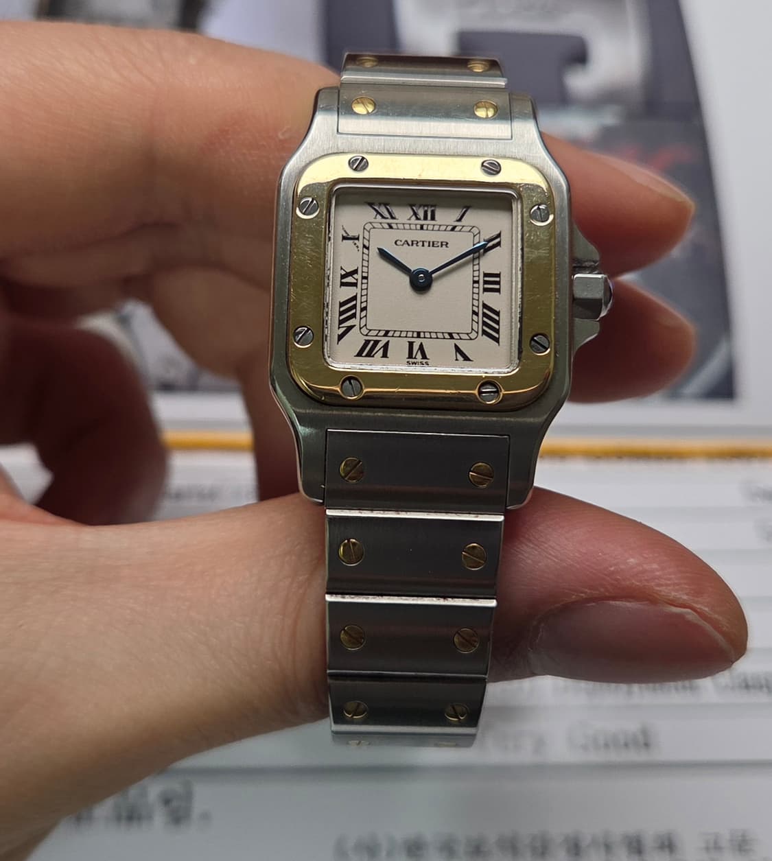 까르띠에 산토스 갈베 18K콤비 쿼츠 여성용 (감정서 포함) 상품이미지4