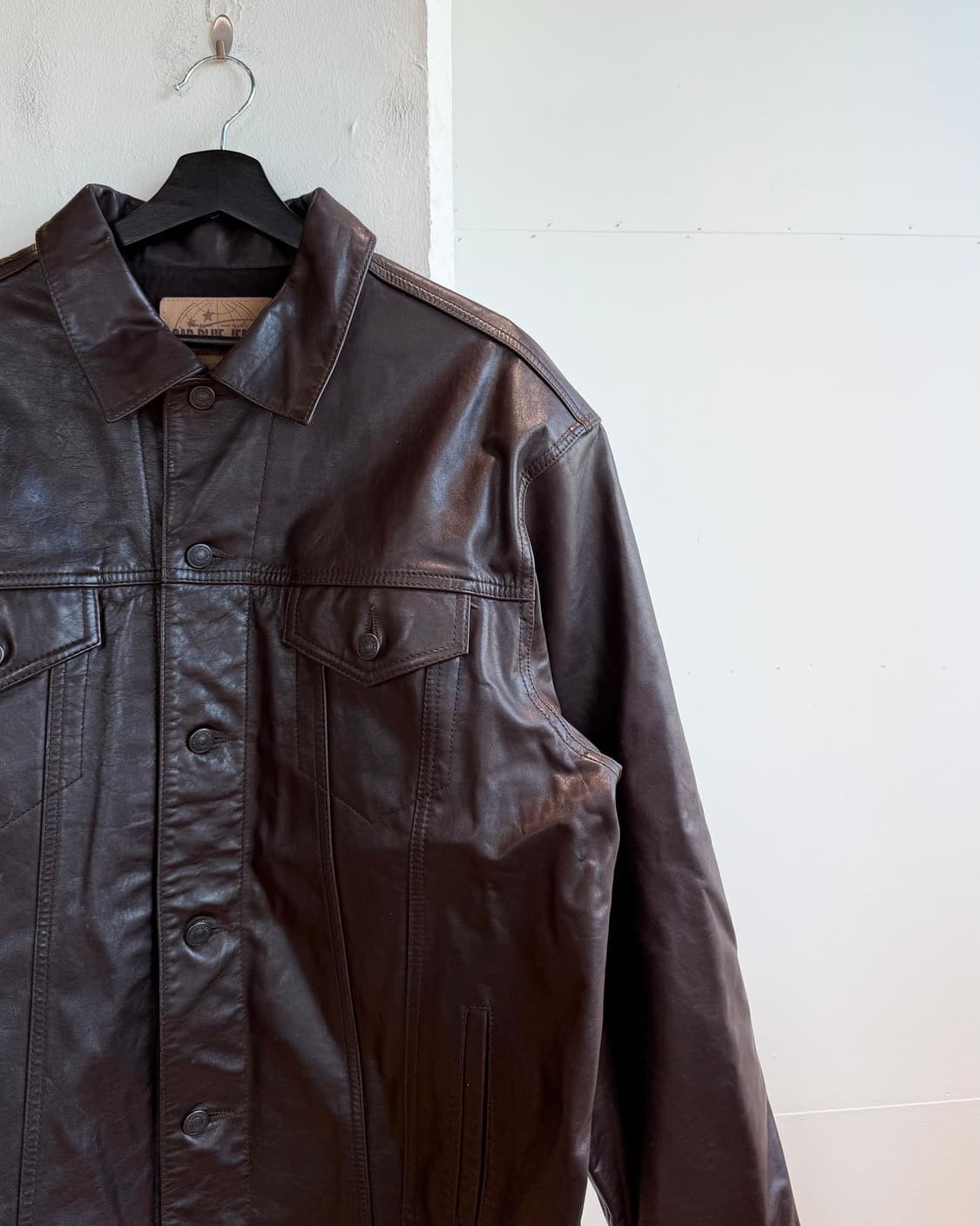 갭 블루 진스 브라운 레더 트러커 자켓 상품이미지5