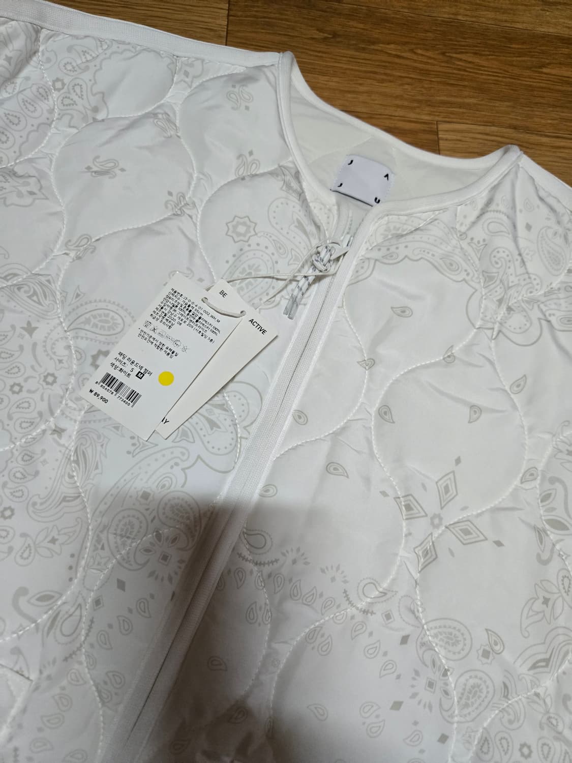 (JAJU/자주)페이즐리 화이트 누빔 자켓(새상품) 상품이미지6