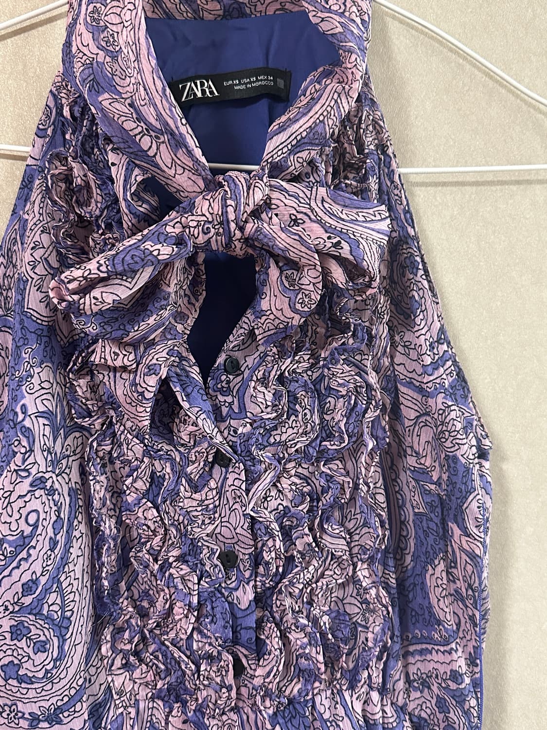 ZARA 플로럴 홀터넥 미니원피스 XS 상품이미지3