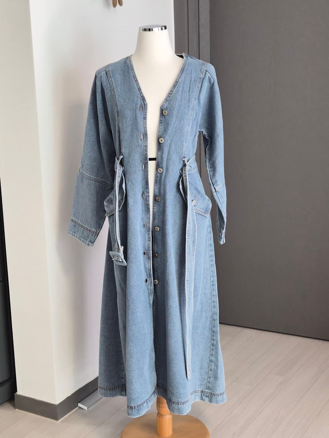 벨티드 롱 데님 원피스 & 아우터 (투웨이 연출 가능) 상품이미지7