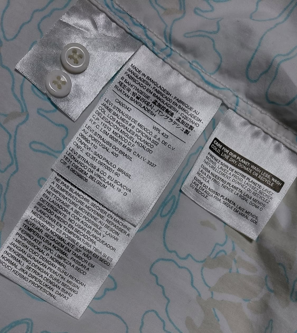 [M] 리바이스 스탠다드핏 리프 패턴 반팔 셔츠 (상태 최상) 상품이미지7