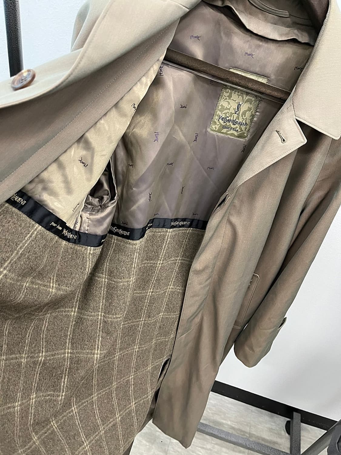 110) 입생로랑 캐시미어 내피 롱코트  상품이미지6