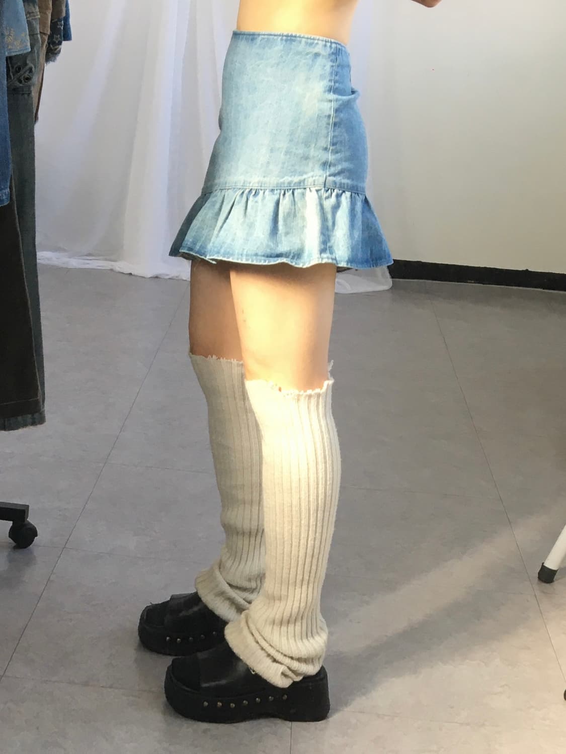 Unbalanced denim skirt 상품이미지5