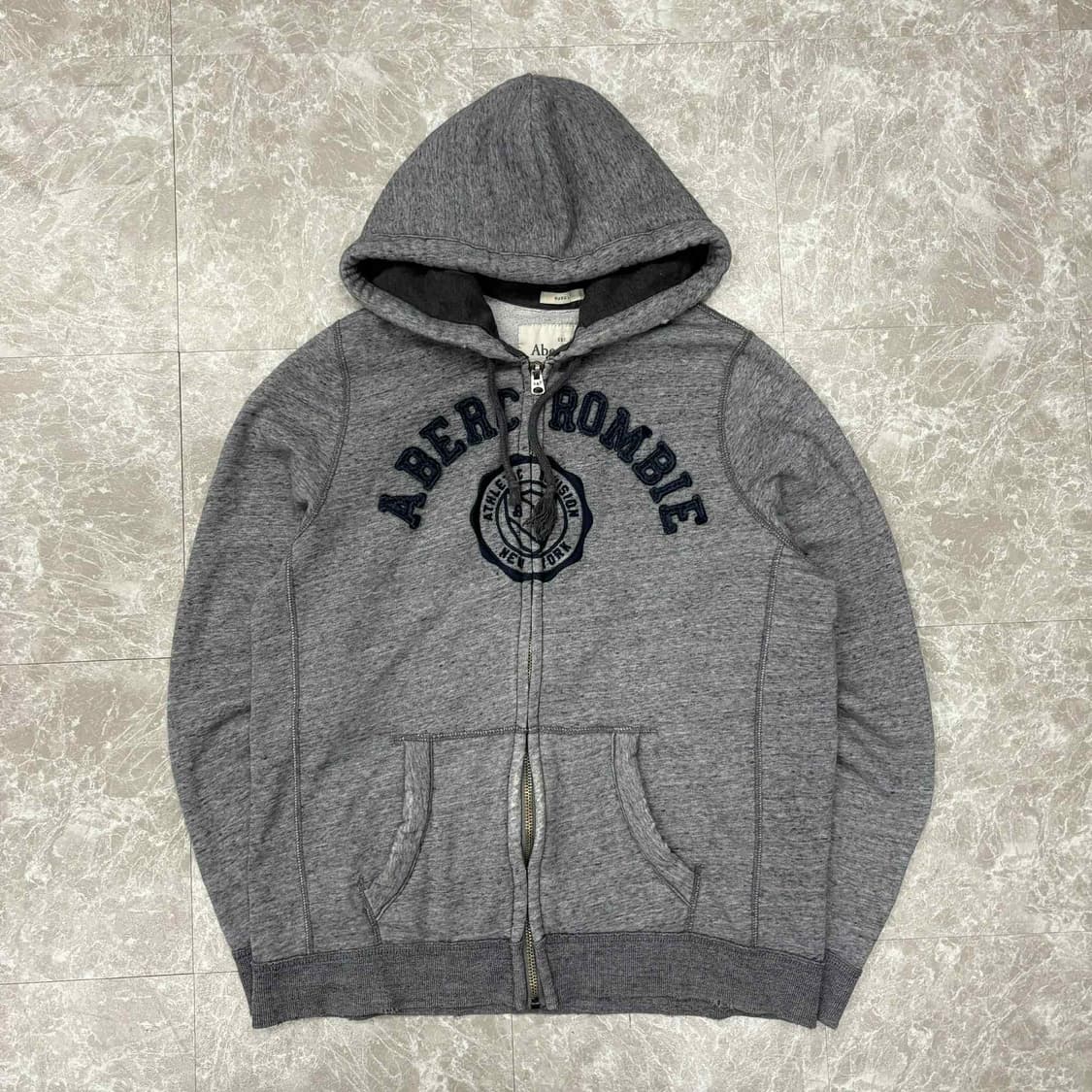 아베크롬비 y2k 올드스쿨 그레이 스웻 후드집업 희귀져지(XL) 상품이미지2