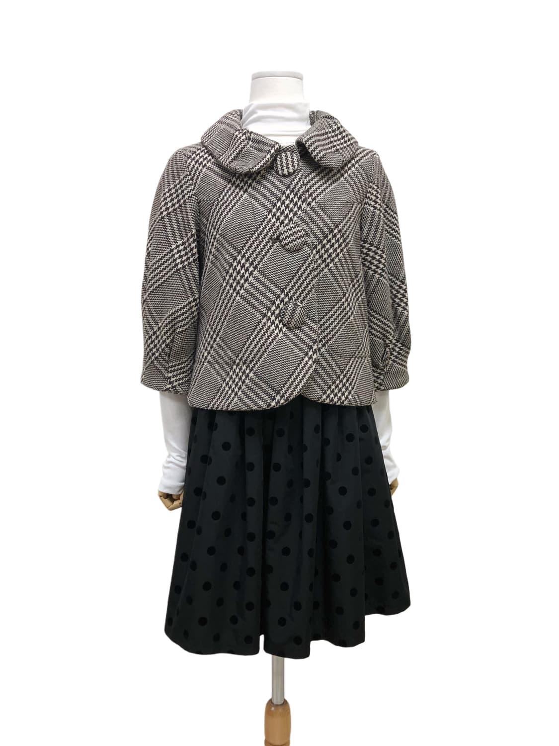 레이빔즈 체크 숏 코트 상품이미지3