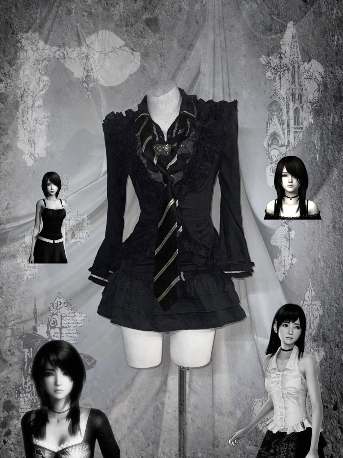 엑시즈팜 무채색 데일리공겜여주 코디세트 상품이미지1