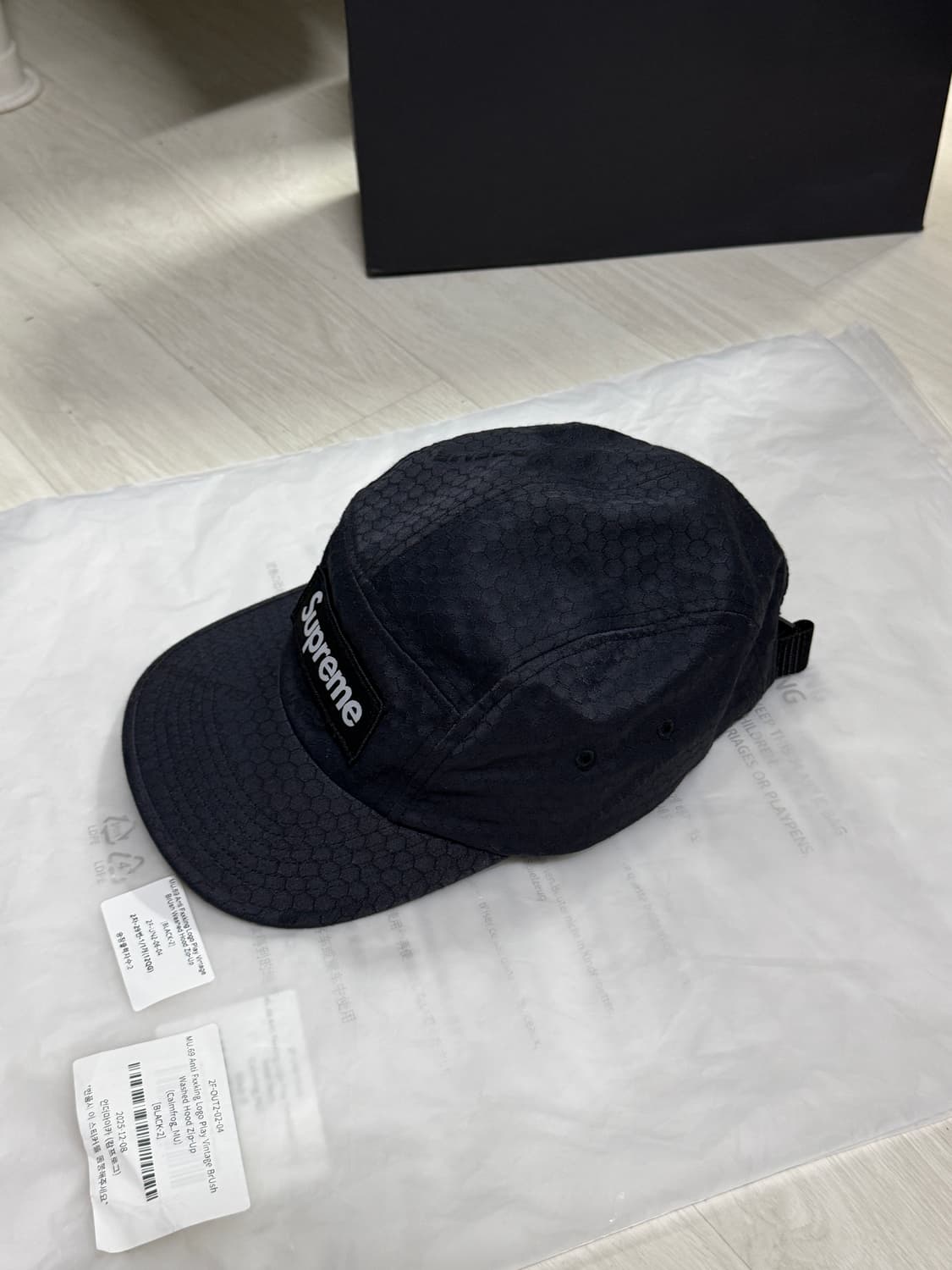 Supreme 코듀라 캠프캡 블랙  상품이미지4