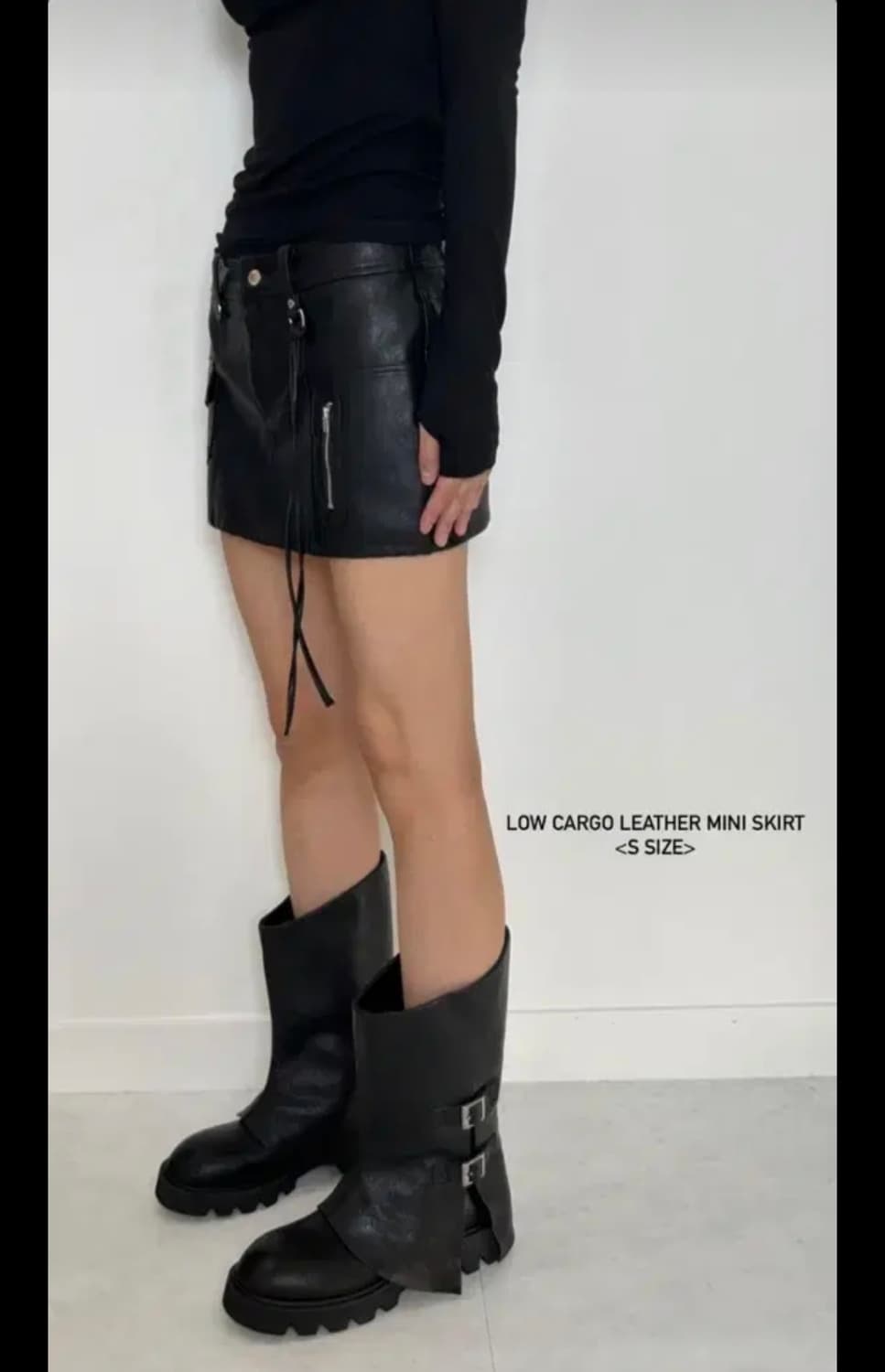 보헴서 로우 카고 레더스커트 상품이미지3