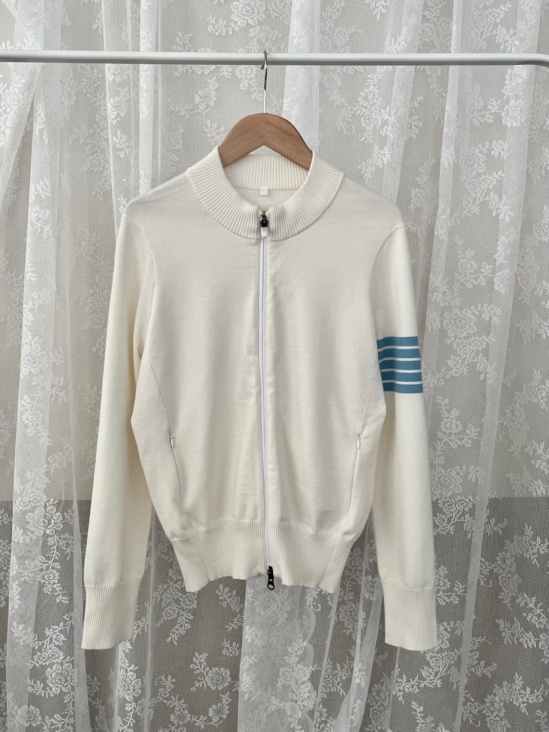 M) 어메이징크리 여성 투웨이 니트집업 아이보리 상품이미지1