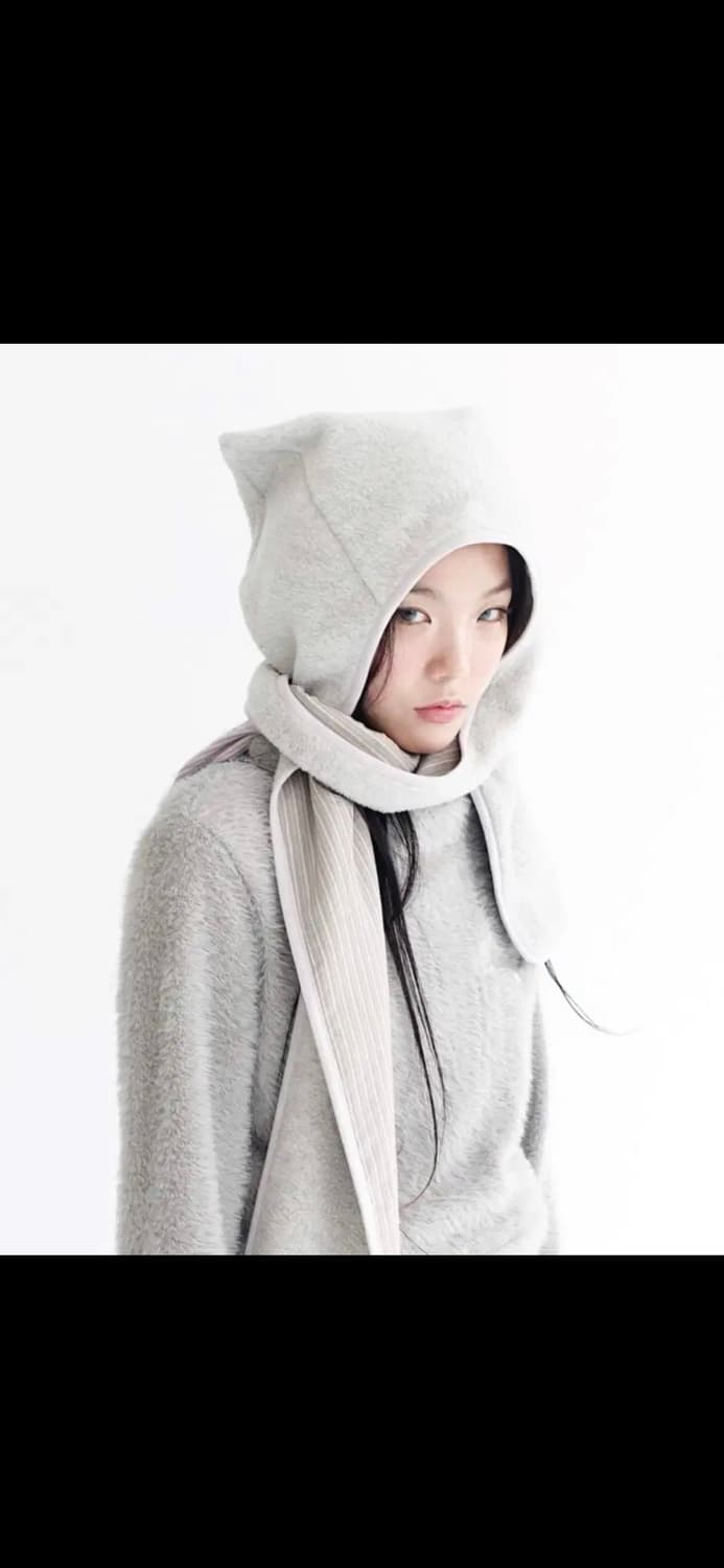 샵페어리 후드 머플러 멜란지그레이 상품이미지1