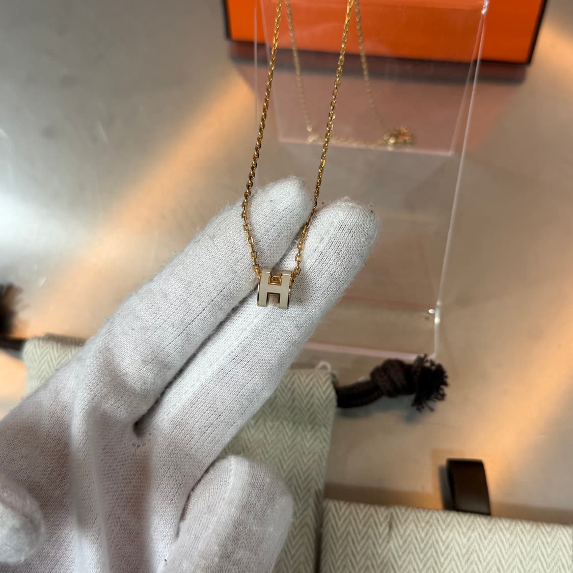 [리오브전포점] 에르메스 미니 팝아슈 마론 글라세 펜던트 목걸이 상품이미지2