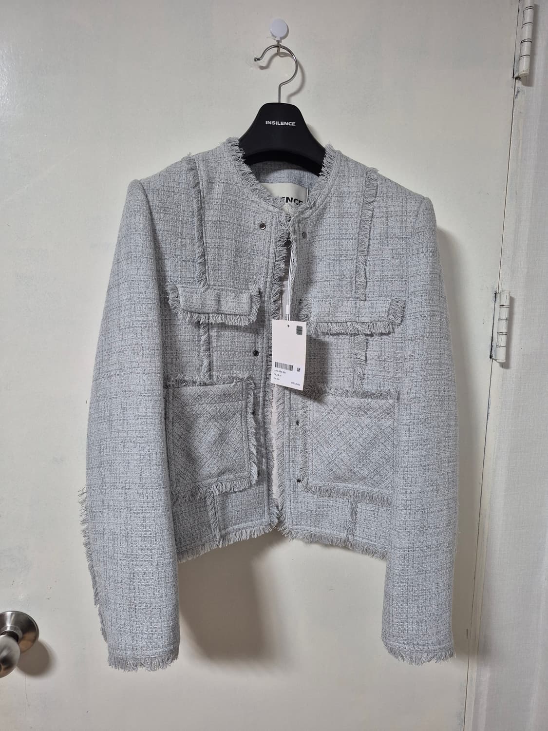 26SS 인사일런스 스터드 트위드자켓 PALE BLUE 상품이미지4