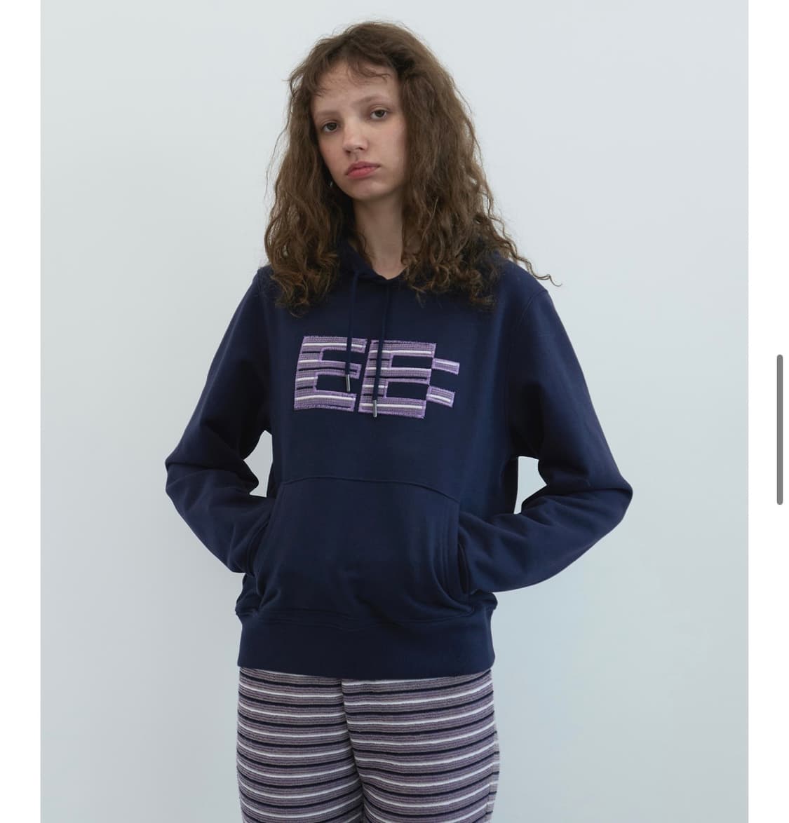 엔조블루스 픽셀 로고 클럼피 후디 Navy 상품이미지2