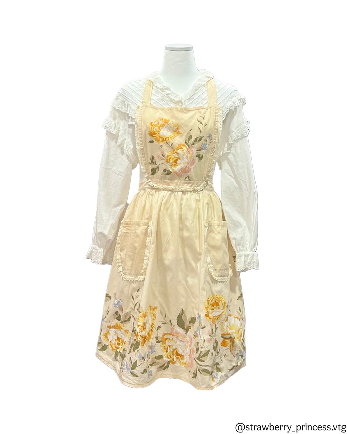 발렌티노 에이프런 원피스 연노랑 빈티지 상품이미지2