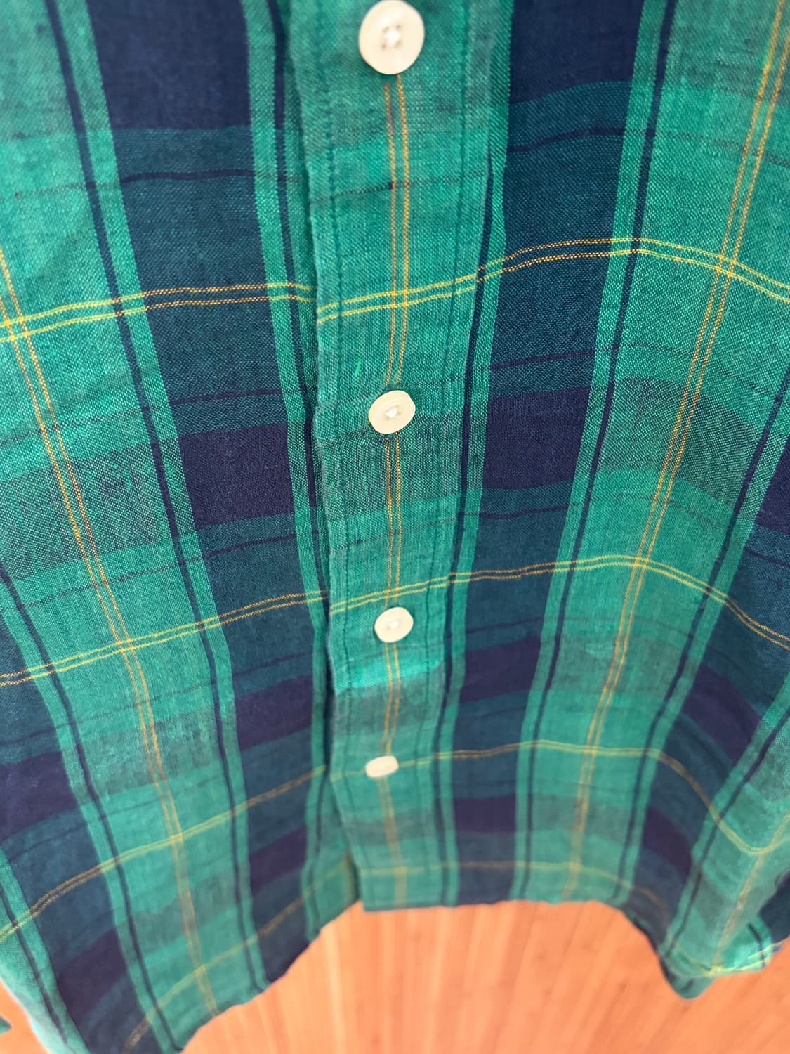 GLOBAL WORK LINEN CHECK SHIRT 상품이미지6