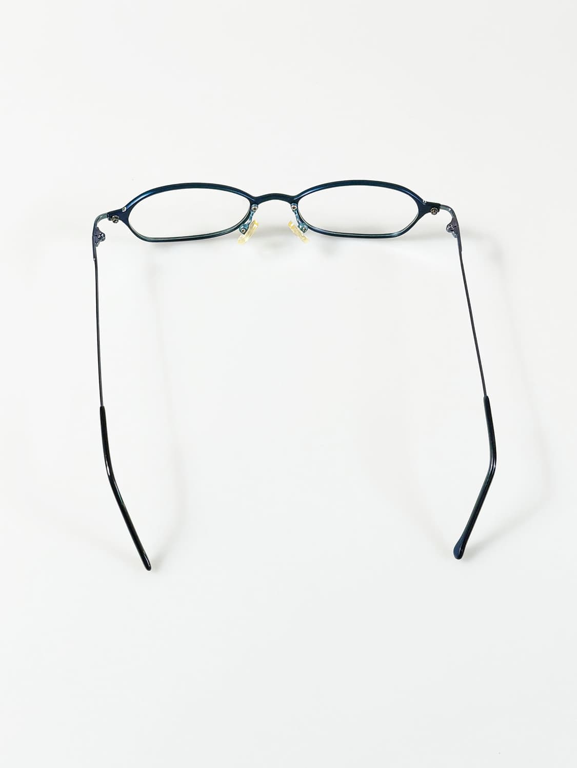 90s 네이비 슬림 오벌 메탈 프레임 빈티지 안경 상품이미지5