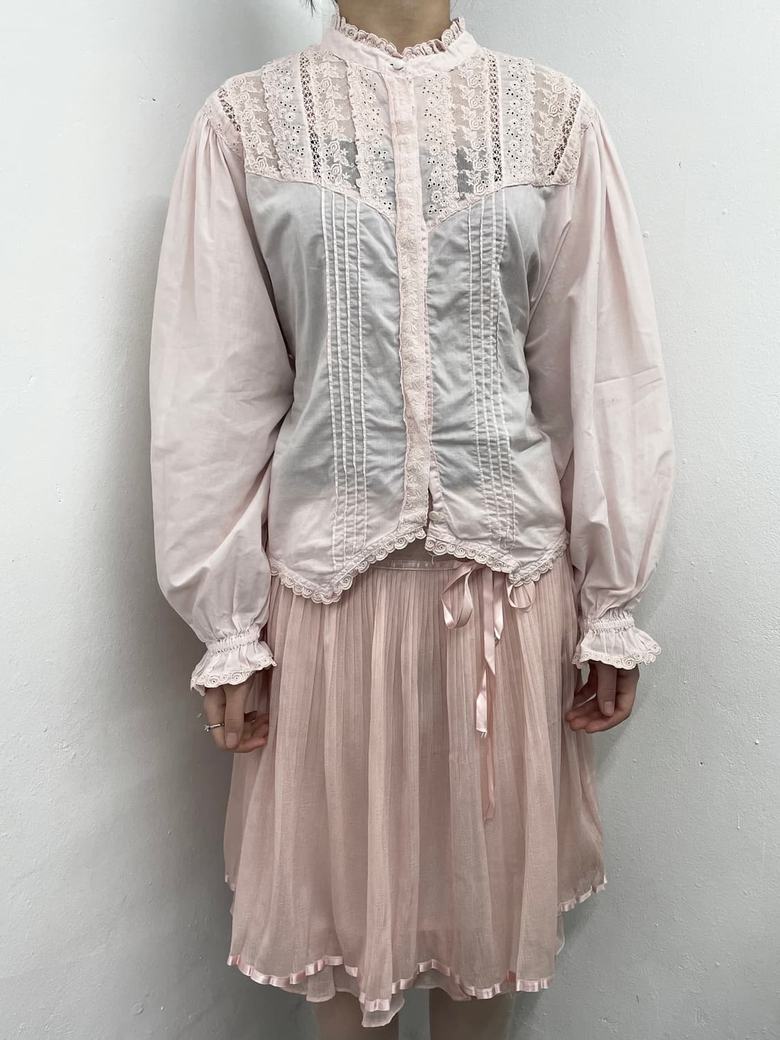 핑크 페어리 히메 레이스 디테일 블라우스💕 상품이미지3